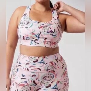 ATHLETA D-DD+ Ultimate Printed Sports Bra In Elegance Floral Orchid Size 3X